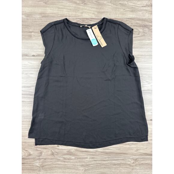 Les Serein Tara Lattice Trim‎ Blouse – Black, XL, StitchFix, NWT - Picture 4 of 7